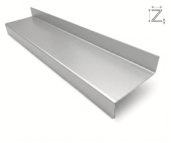 Z-Profil aus Stahl verzinkt RAL9006 beschichtet 0,75 mm stark Weißaluminium